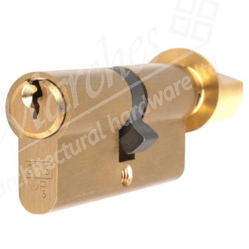 Eurospec 40/40 5pin Euro Cylinder / Thumbturn Key to Differ - Satin Brass