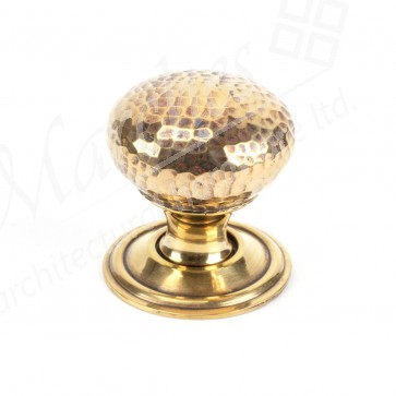 Aged Brass Hammered Mushroom Cabinet Knob 32mm