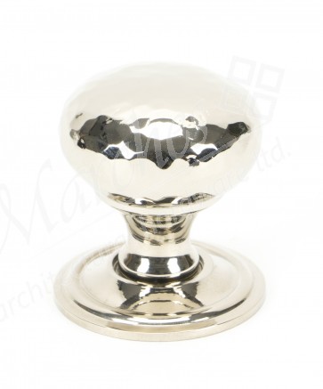 Polished Nickel Hammered Mushroom Cabinet Knob 32mm