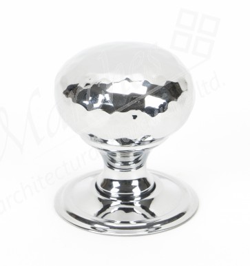 Polished Chrome Hammered Mushroom Cabinet Knob 32mm