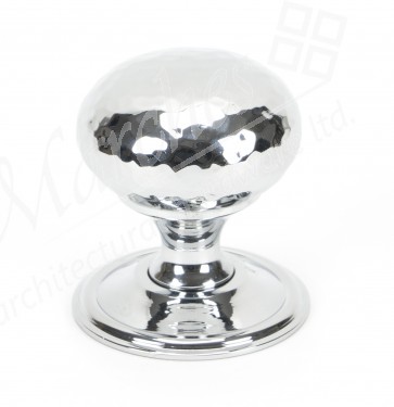 Polished Chrome Hammered Mushroom Cabinet Knob 38mm