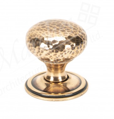 Polished Bronze Hammered Mushroom Cabinet Knob 38mm