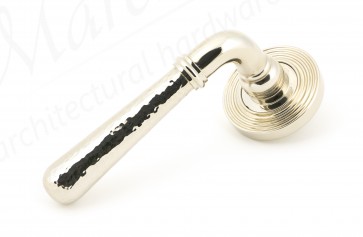 Hammered Newbury Lever on Rose Set (Beehive) - Polished Nickel
