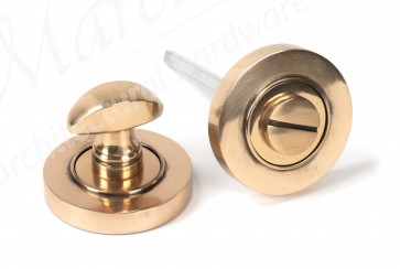 Round Thumbturn Set (Plain) - Polished Bronze