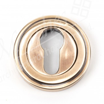 Round Euro Escutcheon (Art Deco) - Polished Bronze