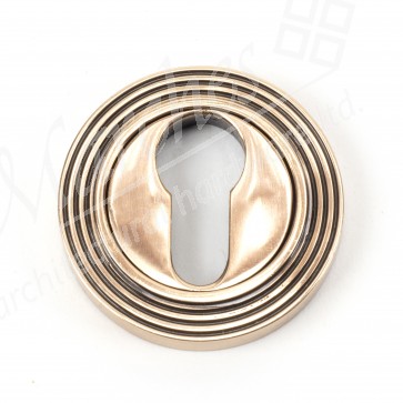 Round Euro Escutcheon (Beehive) - Polished Bronze