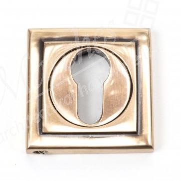 Round Euro Escutcheon (Square) - Polished Bronze