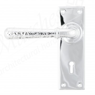 Polished Chrome Hammered Newbury Lever Lock Set