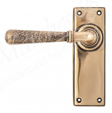 Polished Bronze Hammered Newbury Lever Latch Set