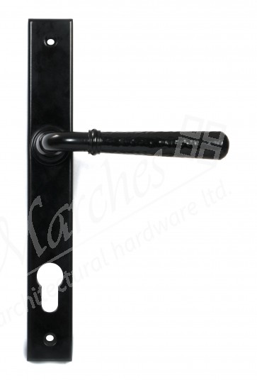 Hammered Newbury Slimline Espag. Lock Set - Black
