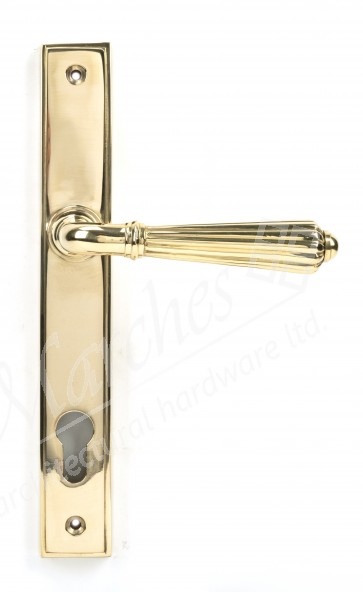 Hinton Slimline Lever Espag. Lock Set - Polished Brass 