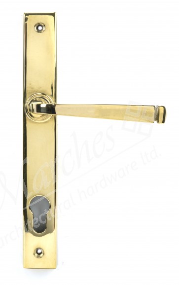 Avon Slimline Lever Espag. Lock Set - Polished Brass 