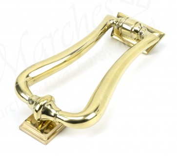 Slimline Art Deco Door Knocker - Polished Brass 