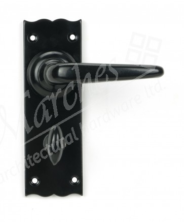 Oak Lever Bathroom Set - Black