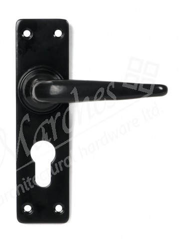 Smooth Lever Euro Lock Set - Black