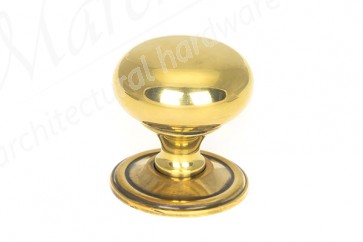 38mm Mushroom Cabinet Knob - Aged Brass