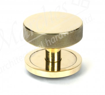 Brompton Centre Door Knob (Plain) - Aged Brass