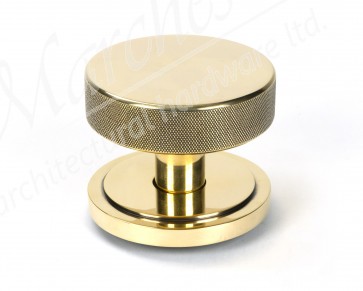 Brompton Centre Door Knob (Art Deco) - Aged Brass