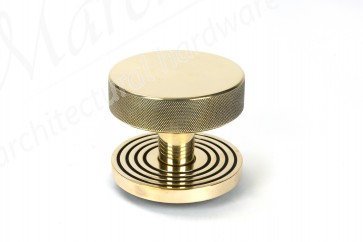 Brompton Centre Door Knob (Beehive) - Aged Brass