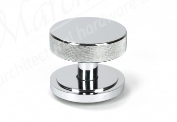 Brompton Centre Door Knob (Art Deco) - Polished Chrome