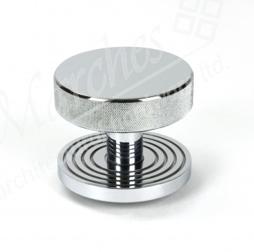 Brompton Centre Door Knob (Beehive) - Polished Chrome