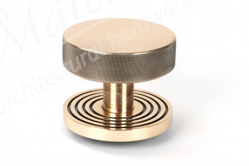 Brompton Centre Door Knob (Beehive) - Polished Bronze