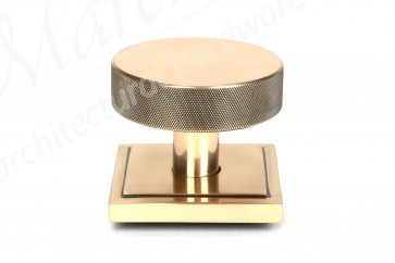 Brompton Centre Door Knob (Square) - Polished Bronze