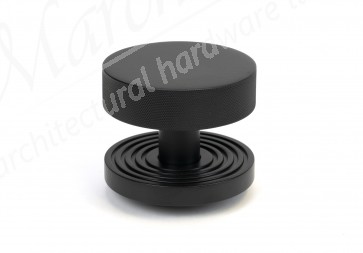 Brompton Centre Door Knob (Beehive) - Matt Black