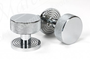 Brompton Mortice/Rim Knob Set (Beehive) - Polished Chrome