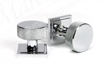 Brompton Mortice/Rim Knob Set (Square) - Polished Chrome