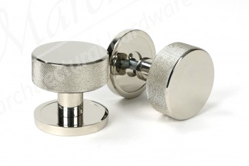 Brompton Mortice/Rim Knob Set (Plain) - Polished Nickel