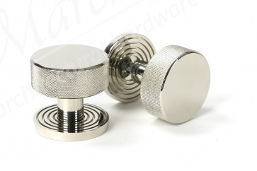 Brompton Mortice/Rim Knob Set (Beehive) - Polished Nickel