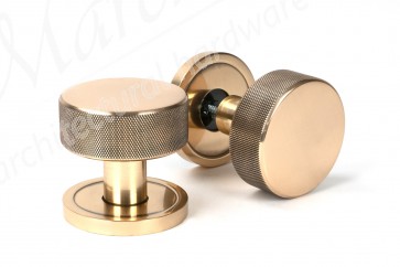 Brompton Mortice/Rim Knob Set (Plain) - Polished Bronze