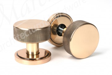 Brompton Mortice/Rim Knob Set (Art Deco) - Polished Bronze