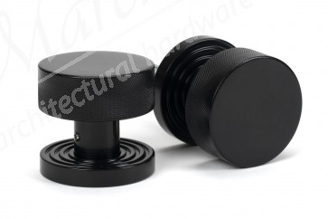 Brompton Mortice/Rim Knob Set (Beehive) - Black