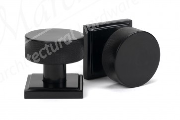 Brompton Mortice/Rim Knob Set (Square) - Black