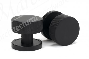 Brompton Mortice/Rim Knob Set (Plain) - Matt Black