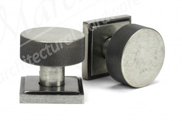 Brompton Mortice/Rim Knob Set (Square) - Pewter