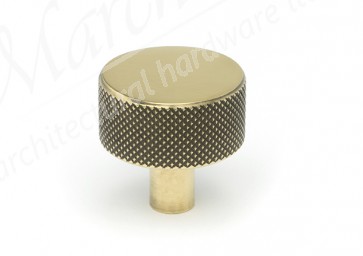 32mm Brompton Cabinet Knob (No rose) - Aged Brass