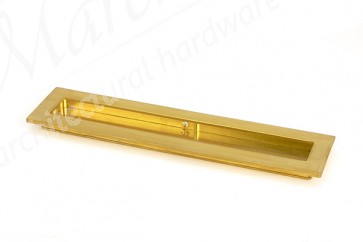 250mm Plain Rectangular Pull - Polished Brass