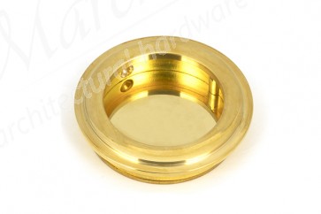 60mm Art Deco Round Pull - Polished Brass