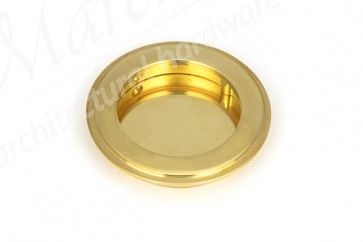 75mm Art Deco Round Pull - Polished Brass