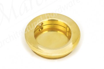 60mm Plain Round Pull - Polished Brass