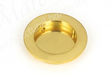 75mm Plain Round Pull - Polished Brass