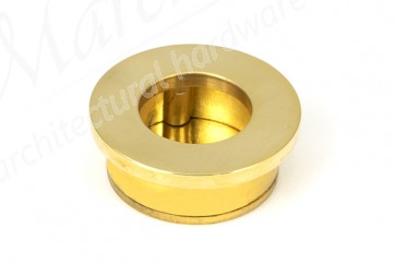 34mm Round Finger Edge Pull - Polished Brass