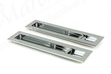 250mm Plain Rectangular Pull Privacy Set - Polished Chrome