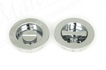 60mm Plain Round Pull Privacy Set - Polished Chrome