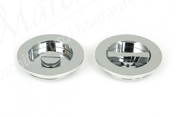 75mm Plain Round Pull Privacy Set - Polished Chrome