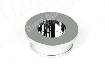 34mm Round Finger Edge Pull - Polished Chrome