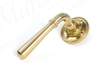 Newbury Lever on Rose Set - Polished Brass